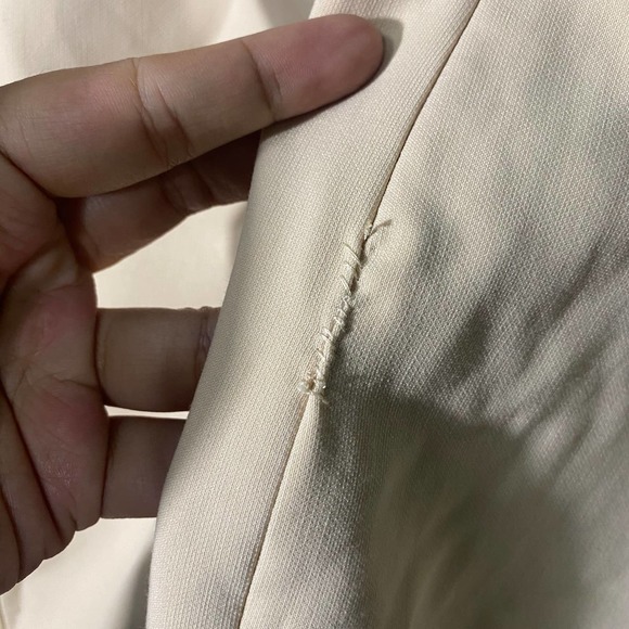 Cinq A Sept Midi Dress 8 Medium Beige Sand Sleeveless Piper Ruffle Asymmetrical - Picture 13 of 13